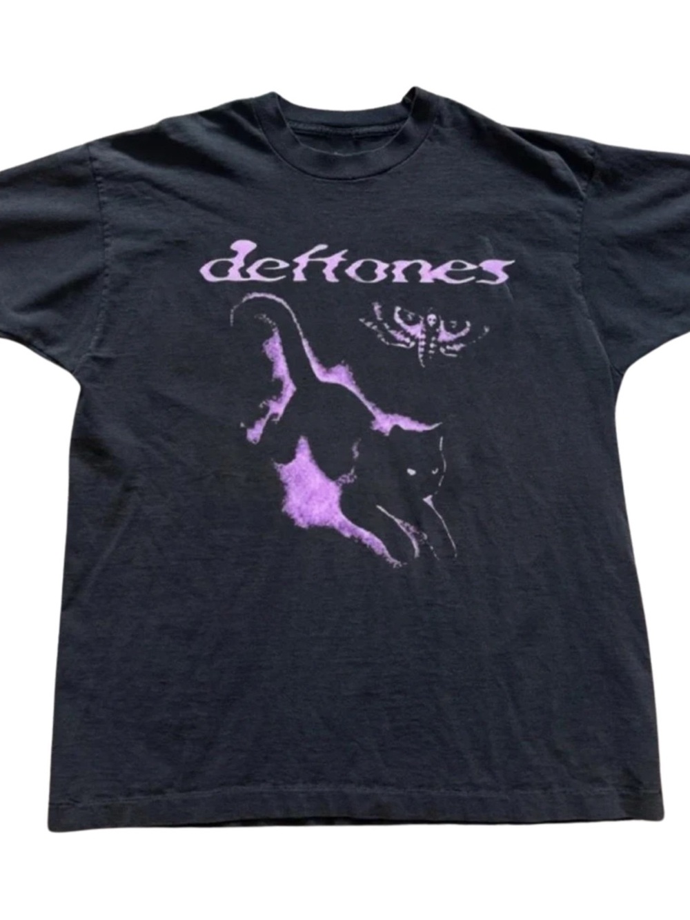 Gildan Black Deftones Tee with Purple Graphic